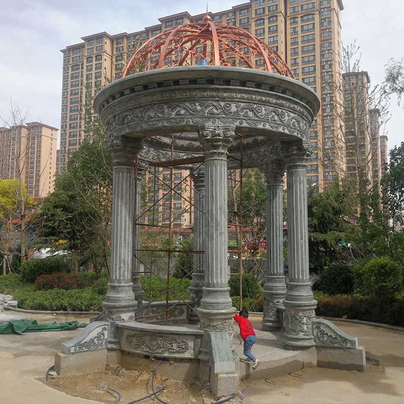 景觀涼亭廠家,園林小區(qū)景觀亭子,大理石石材涼亭