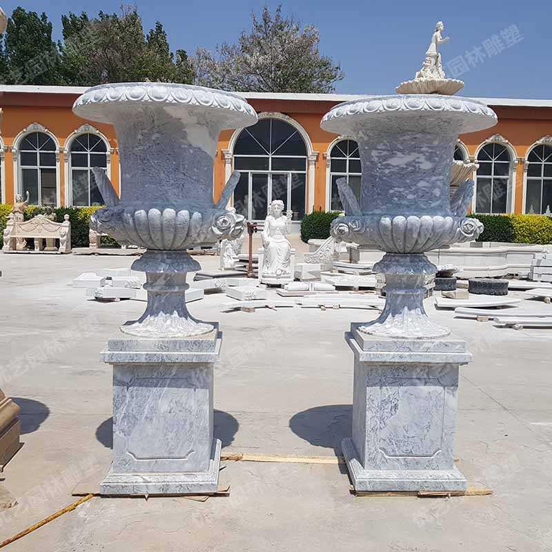 大理石花盆,石雕花盆